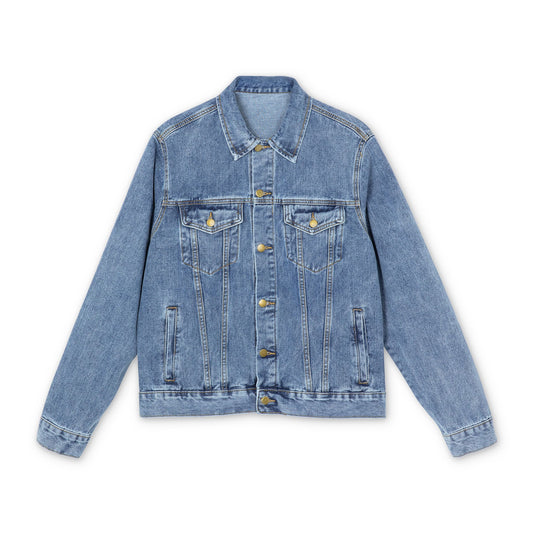 Groove Vibes Men's Denim Jacket - Stylish Casual Wear with Music Theme