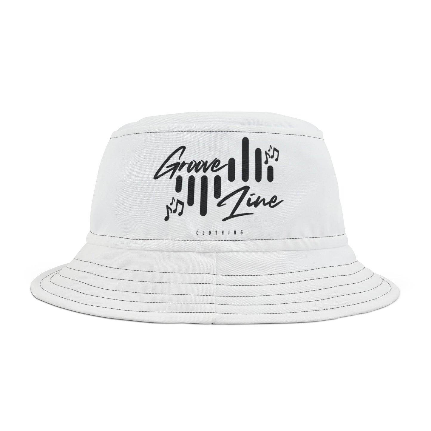 Groove Line Music Bucket Hat - Stylish White Sun Hat for Music Lovers