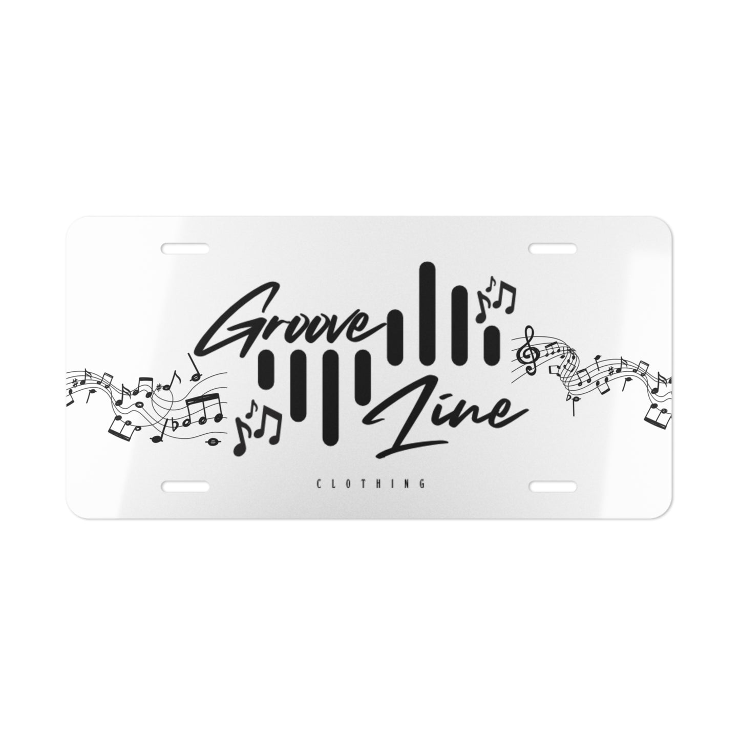 Musical Groove Vanity Plate - Custom License Plate with Music Notes