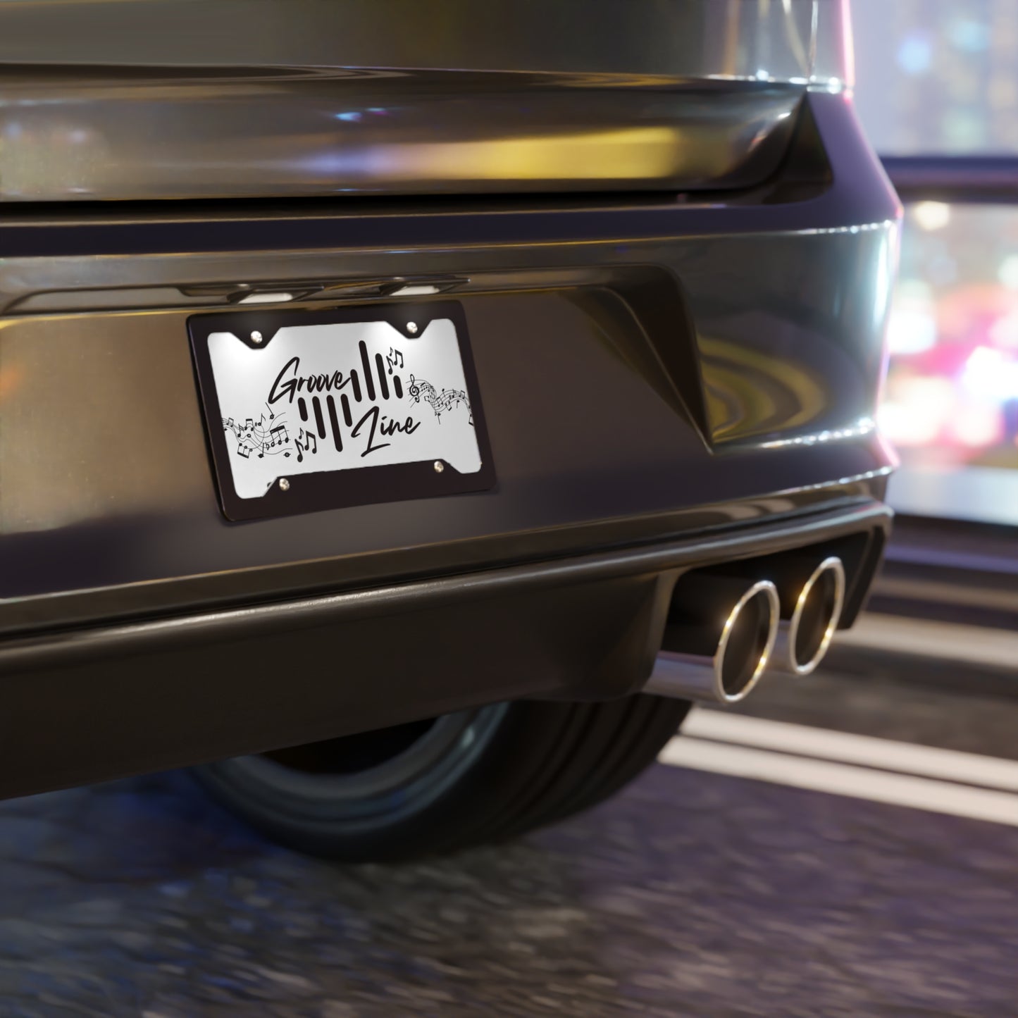 Musical Groove Vanity Plate - Custom License Plate with Music Notes