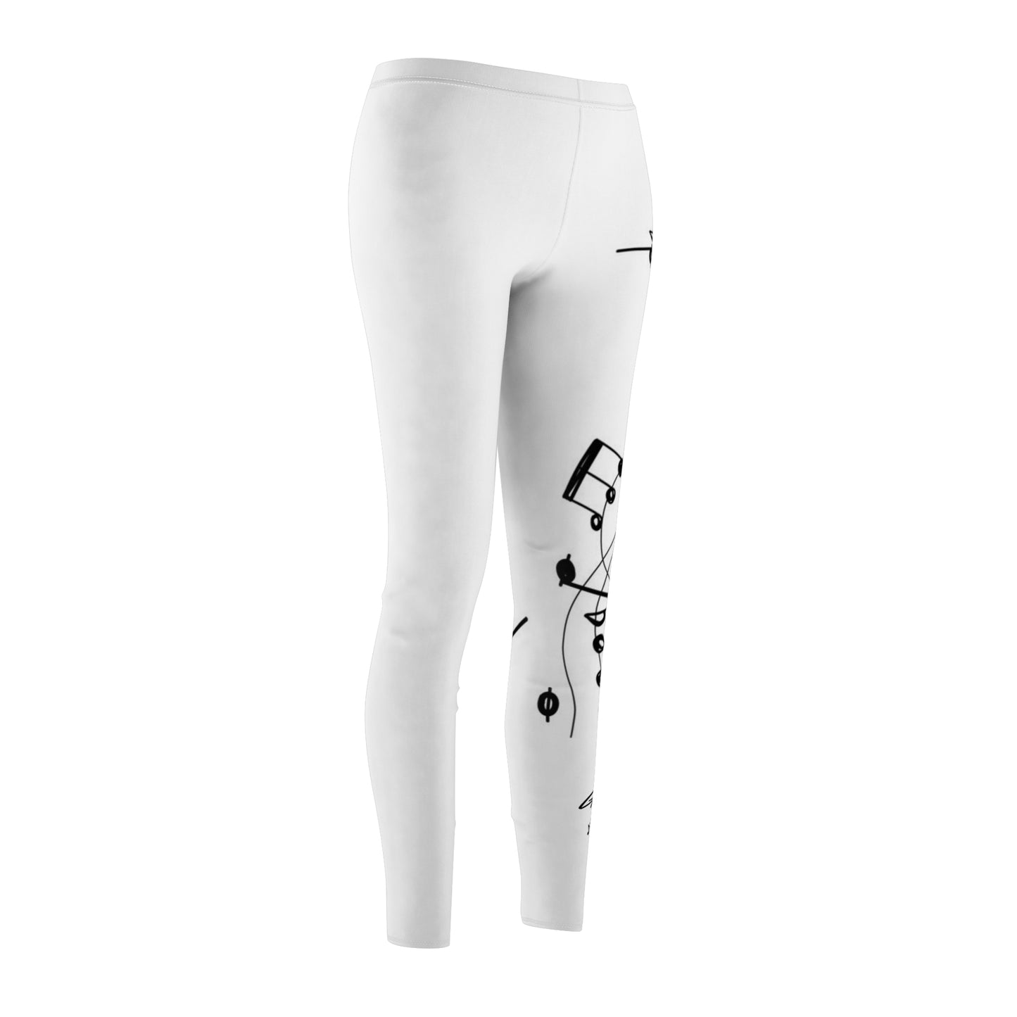 Chic Artistic Women's Leggings - Unique Black & White Design for Everyday Comfort