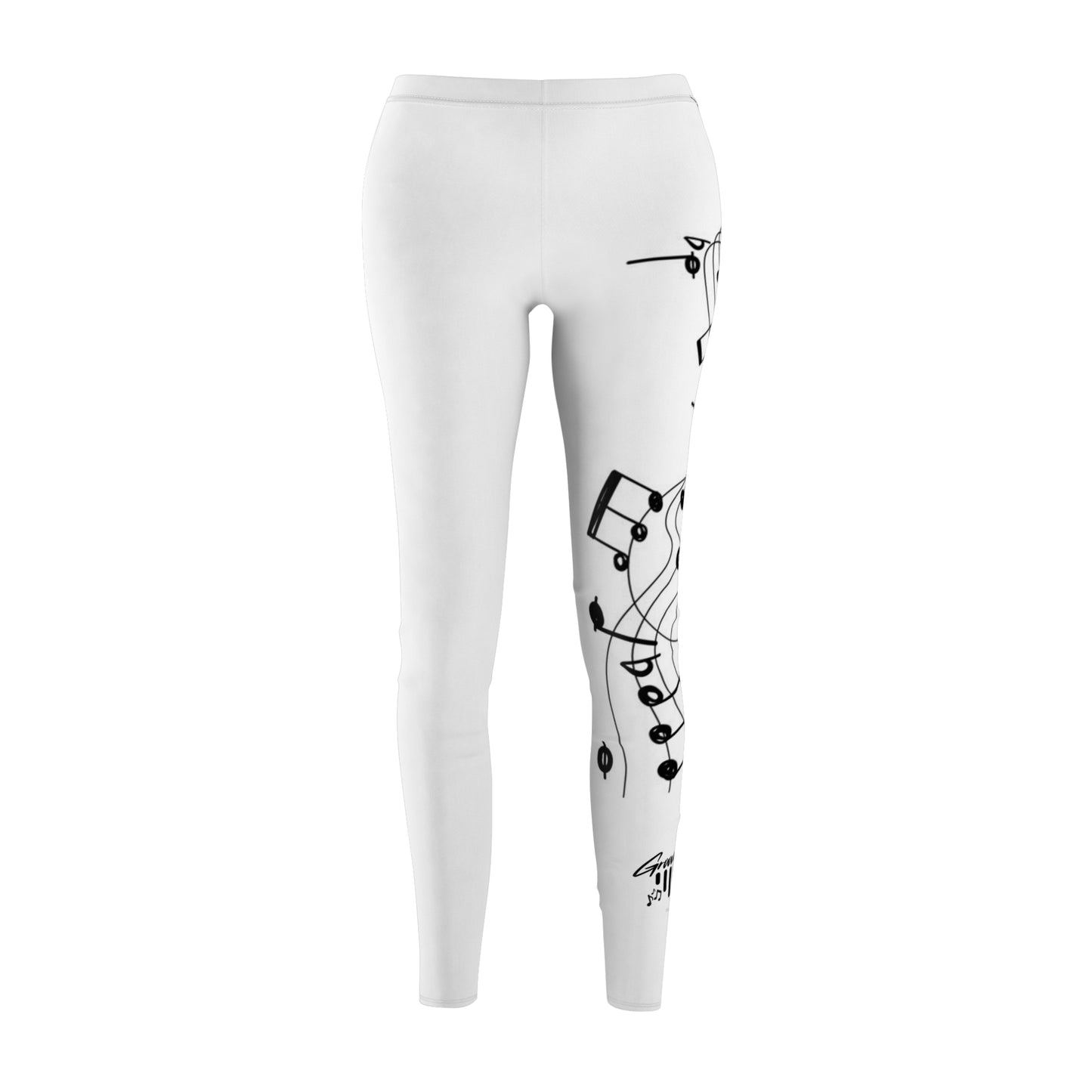 Chic Artistic Women's Leggings - Unique Black & White Design for Everyday Comfort