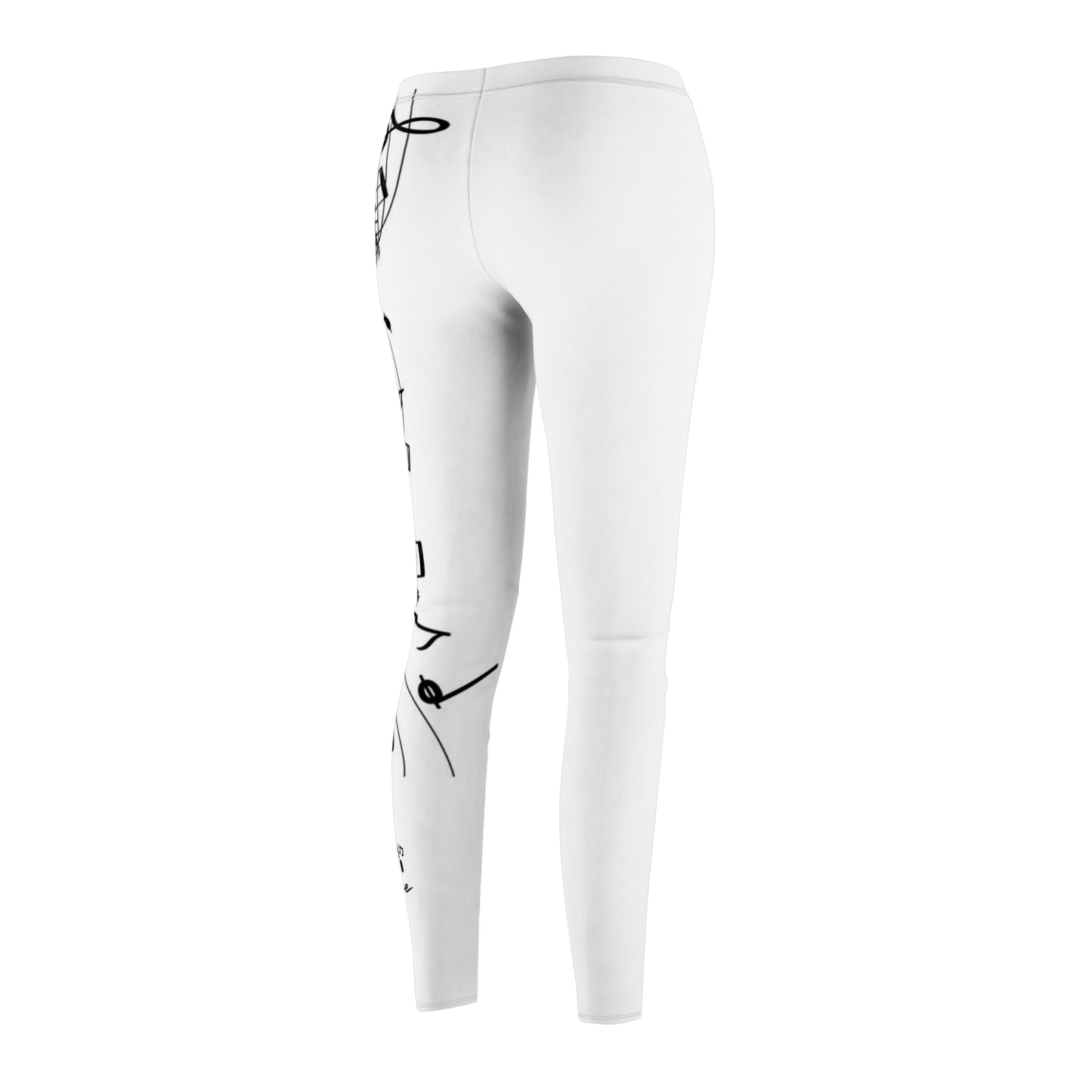 Chic Artistic Women's Leggings - Unique Black & White Design for Everyday Comfort